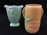 Lot of 2 Pottery Vases Including Weller (6 1/2