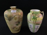 Lot of 2 Hand Painted Nippon Decorated Vases