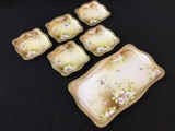Hand Painted Nippon Set w/ Tray & 5