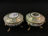 Pair of Hand Painted Nippon Including Powder
