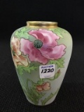 Hand Painted Nippon Floral Decorated Vase