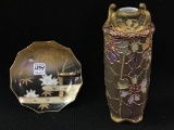 Lot of 2 Including Hand Painted Nippon Vase