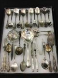 Lg. Group of Ornate Silver Plate Flatware Pieces