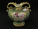 Hand Painted NIppon Floral Decorated Dbl