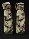 Pair of Matching Hand Painted Nippon Pitchers
