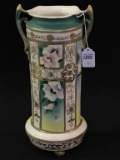Hand Painted Nippon Dbl Handled Floral Decorated
