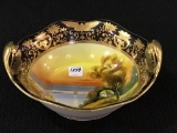 Hand Painted Nippon Landscape Design Bowl