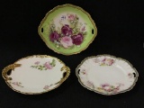 Lot of 3 Floral Painted PIates Including