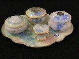 Lot of 5 Including Blue Floral Decorated