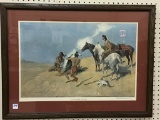 Framed Fredrick Remington Print-The Smoke