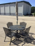 Black Metal Round Metal Patio Table