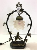 Contemp. Marble Base Sm. Bronze Lamp