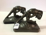 Pair of Deco Design Bookends (4 1/2 Inches Tall)
