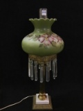 Brass & Marble Base Electrified Lamp w/