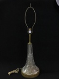 Lg. Ornate Cut Glass Base Table Lamp