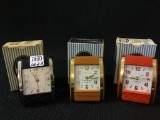 Lot of 3 Westclox Travalarm  II Travel Clocks-