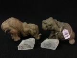 Lot of 2 Elephant Figurines-The Herd by Martha