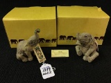 Lot of 2 Elephant Figurines-The Herd by Martha