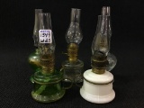 Lot of 5 Various Miniature Kerosene Lamps