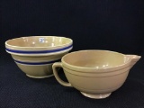 Lot of 2 Including Yelloware Blue Banded Bowl