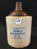 Stoneware Jug Front Marked Property of Chicago &
