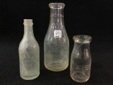 Lot of 3 Including 2-Milk Bottles Including 1 Qt.