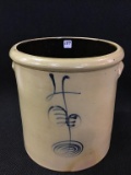 4 Gal Salt Glaze Stoneware Crock w/ Cobalt