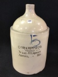 5 Gal Stoneware Jug Front Marked C.Grampp