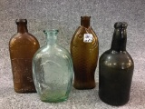 Lot of 4 Various Old Bottles