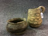 Lot of 2 Unknown Pottery Pieces