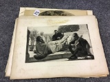 Lg. Group of Very Old Un-Framed Prints