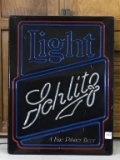 Contemp. Plastic Lighted Schlitz Beer Sign-In