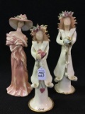 Lot of 3 Blue Sky Collectible Lady Figurines