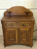 Antique Walnut Commode w/ Candle Stands