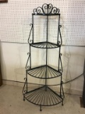 Dark Green Paint Metal Corner Shelf