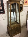 One Piece Lighted Glass Door Cabinet