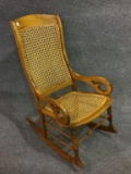 Antique Wood Rocker w/ Cane Seat & Back