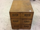 Three Stack Wood Library Card Catalog Cabinet