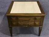 Modern Marble Top One Drawer End Table