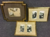 Lot of 3 Various Framed Oriental Pictures