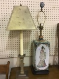 Lot of 2 Table Lamps Including Oriental Design
