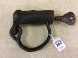 Vintage Antique  Hand Forged Screw Type Iron Lock