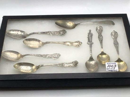 Lot of 8 Sterling Silver Spoons