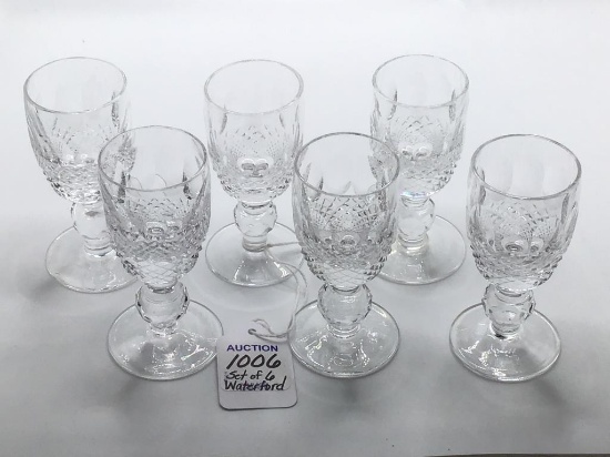 Lot of 6 Signed Waterford Crystal Liquor Glasses