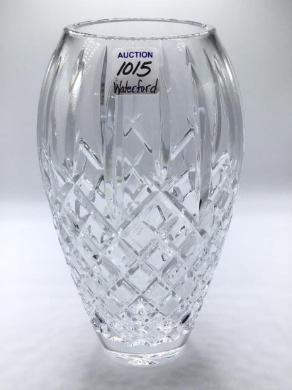 Signed Waterford Crystal Lismore Pattern Vase