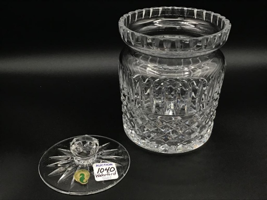 Waterford Crystal Signed Biscuit Jar w/ Lid