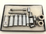 Lot of 15 Snap ON 1/2 Inch Drive Sockets &