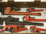 Lot of 7 Various Size  Pipe Wrenches