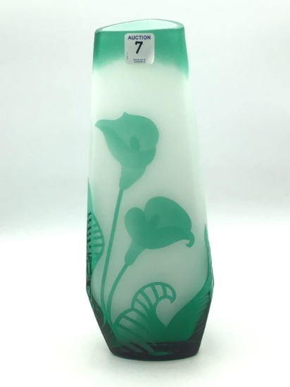 Calla Lily  Art Glass Vase (12 Inches Tall)
