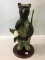 Lg. Bear Sculpture Statue w/ Gun, Duck Call